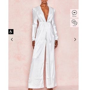 House of CB Rene white jumpsuit NWT